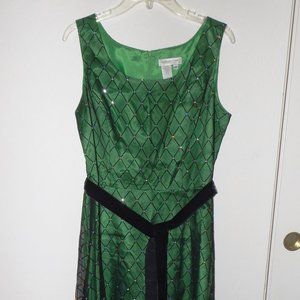 Vintage Green lace dress Size 12P  (#EV1677)
